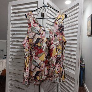 NWT Torrid Challis Stitch Detail Tank Size 1